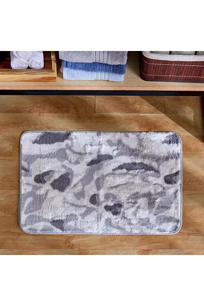 Home Box Henna 2-Piece Printed Rabbit Fur Bath Mat Set