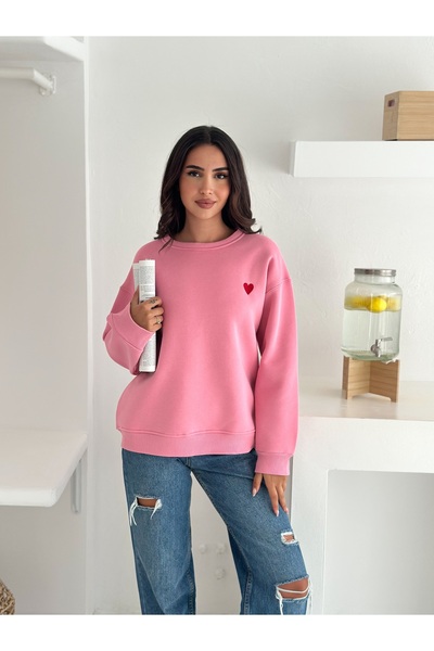 Noa Noa Kadın Kalp Nakışlı Sweatshirt – Sade & Sevgi Dolu Stil