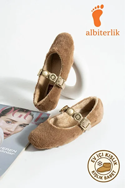 AlbiShoes Dowry Bundle Fluffy Women's Home Slippers Winter Stoned Buckle Plush Wool Indoor Outdoor Slippers