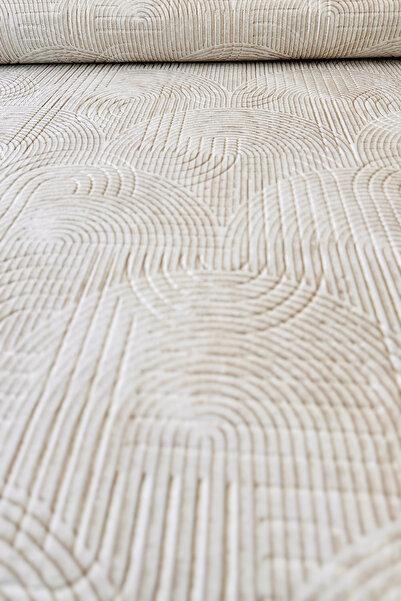 trivago halı Yıkanabilir Leke Tutmaz Kaymaz Tabanlı Kesme Kabartmalı Salon Koridor Mutfak Halısı BEJ