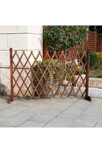 genric FFD Home Garden Balcony Villa Indoor Outdoor Wooden Garden Fence (Brown 5 Piece) 120cm