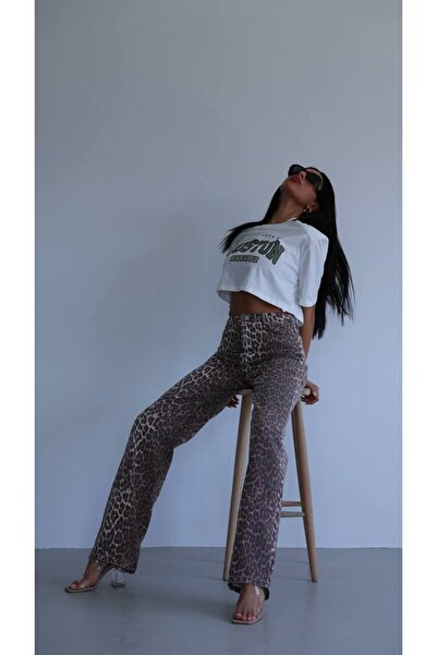 Xeftan zer Leopar kot açık kahve kadın