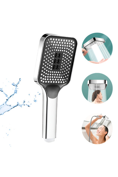 Juls 5-Function Pressurized Shower Head with On Off Button, shower head