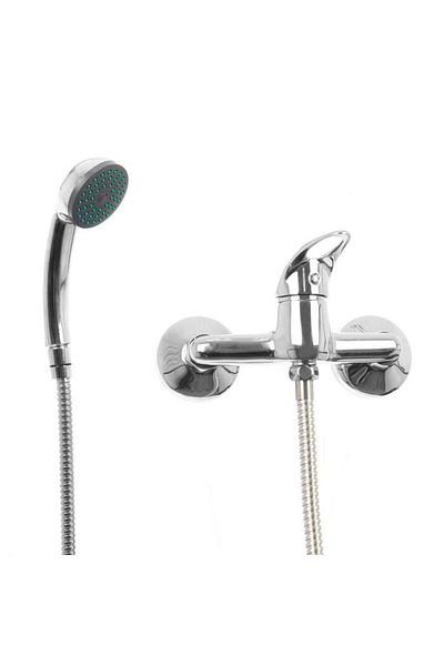 FERRO Bathroom shower mixer, with accessories, Rosa BRR77, single lever, wall mounting, ...