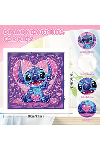 OEM Pictură cu diamant 5D cu ramă de lemn 17x17 cm - Stitch