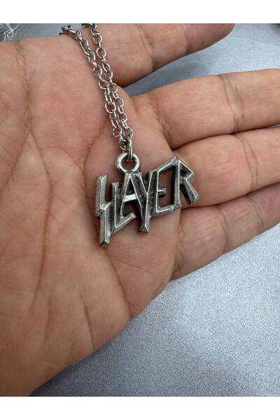 Yuchicly قلادة معدنية مكتوب عليها Slayer – هيفي ميتال للنساء والرجال