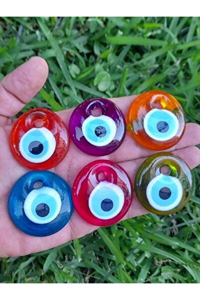 ella'nın çarşısı 6 Adet 4 Cm Renkli Nazar Boncuğu. 6 Farklı Renk Turuncu-Mor ...