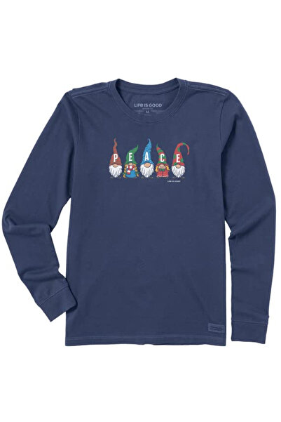 OEM Tricou bărbătesc slim cu mânecă lungă, albastru Peace XXL