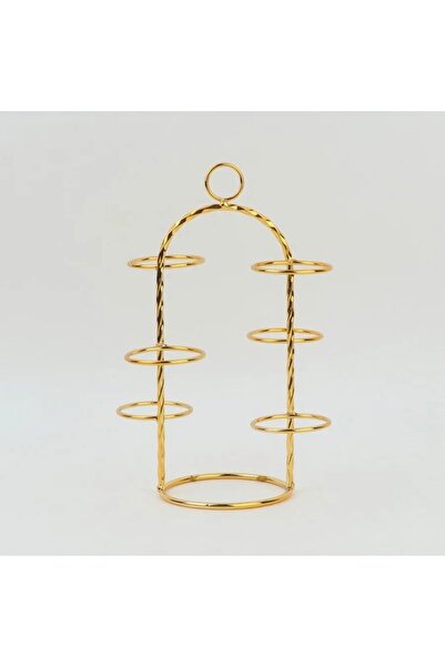 rexa حامل أكواب معدني ذهبي - 6 حجرات