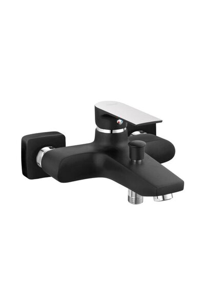 FERRO Bathroom faucet for bathtub / shower, Platto BPL1BLC, surface mounted, single lever, matte black finish