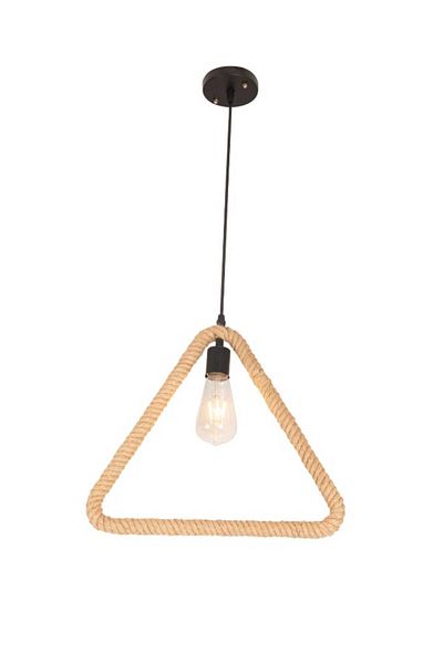 best power Rustic Triangle Rope Lamp – 6645-1 | E27 Base | Adjustable 75cm Hanging Cord (Bulb Not Included)