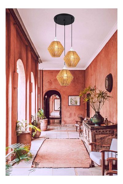 best power Classic Handmade Chandelier 7190-3 with E27 Base – 3-Light Vintage Hanging Lamp (Bulbs Not Included)