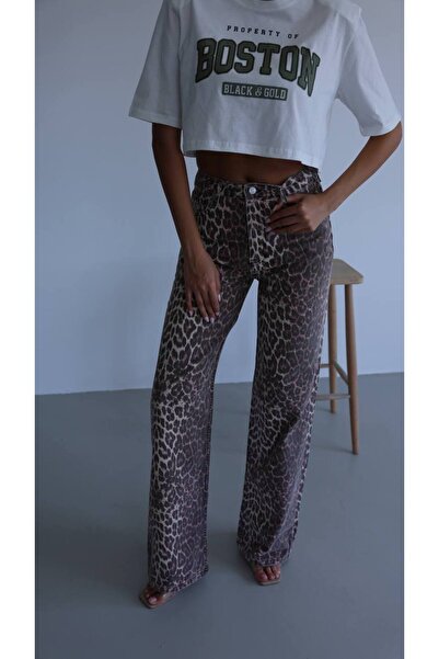 Xeftan zer Leopar kot açık kahve kadın