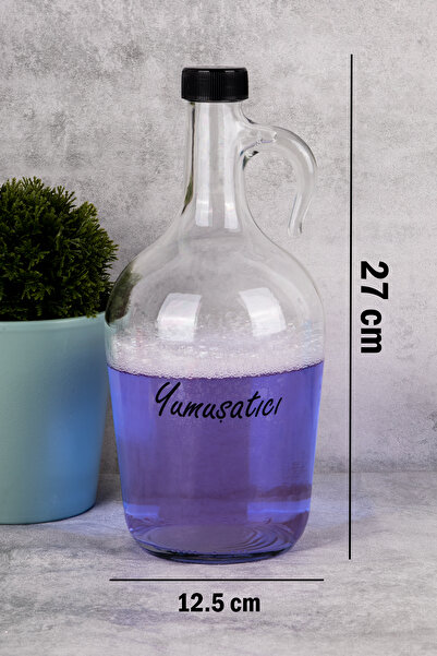 DNS HOME Softener Glass Detergent Jar Detergent Storage Container Glass Detergent Dispenser with Label 1500 ml