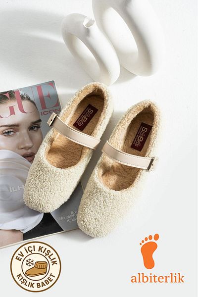AlbiShoes Women's Winter Belted Buckle Plush Woolen Furry Dowry Bundle Fluffy Home Indoor Outdoor Ballerinas