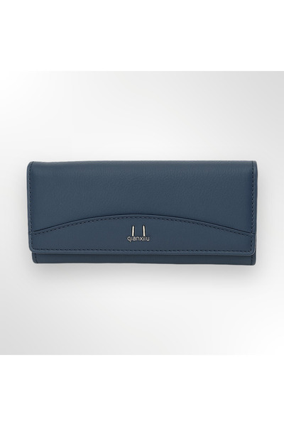 Magrot Women's wallet made of genuine leather, navy blue, shop