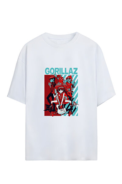 GraffTee تي شيرت قطني كبير الحجم للجنسين من GORILLAZ