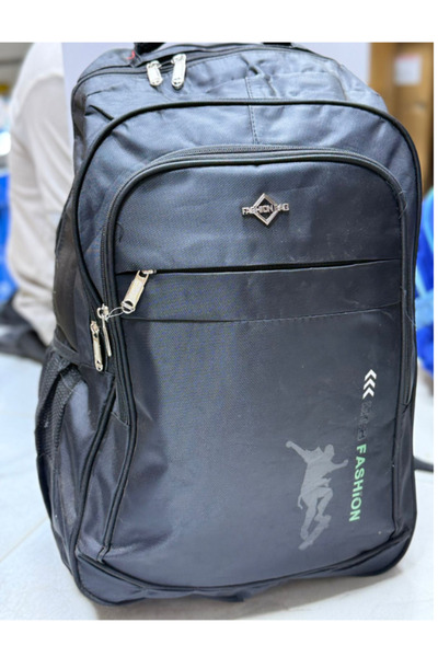 IQTENA Dark Gray Sports Backpack – Multi-Pocket Design with Side Mesh, Ideal for School, Travel & Daily Use