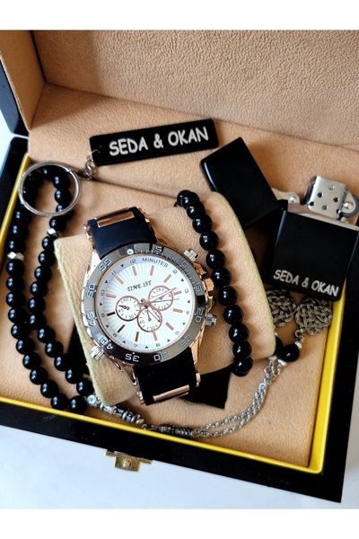 arpat time saat aksesuar KİŞİYE ÖZEL, 5 PARÇA ERKEK SAAT SETİ : SAAT,BİLEKLİK...