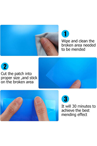 OEM Petice autoadezive pentru repararea piscinei, PVC, dreptunghi albastru, 20 bucăți