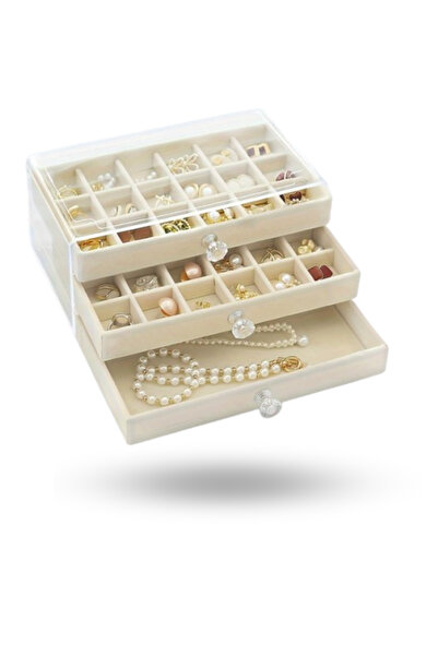 ForWhat Organizator de bijuterii cu trei niveluri pentru birou, acasă, birou,...