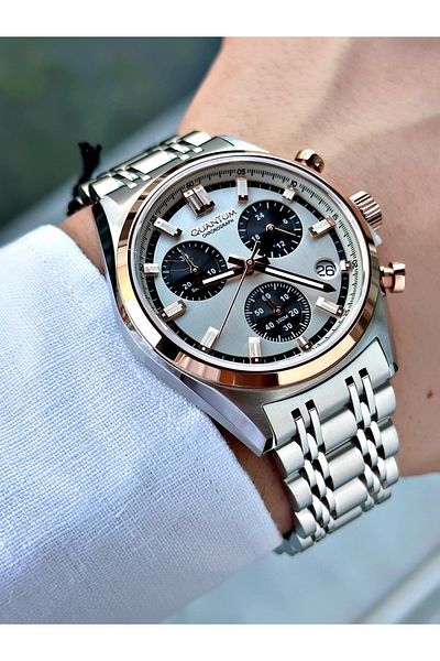 Quantum Functional Silver Color 10 Atm Sapphire Glass Steel Cord Steel Case Men Wristwatch 1209.570Mr