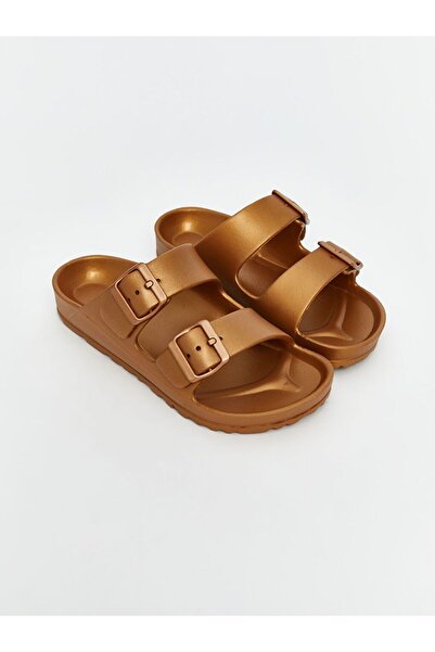 LC Waikiki Lcw Steps Yellow Double-Striped Women's Slippers