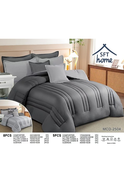 Brides Plain double bedspread set, 8 pieces, fixed filling, quilt size 240 x 260 cm