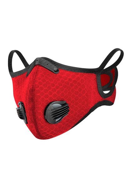 THK Adult 2 Valve Sport Mask with Carbon Filter, Red