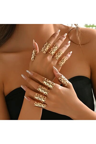 Minnoş Dükkan (5 Adet ) Altın Kaplama Çoklu Yüzük