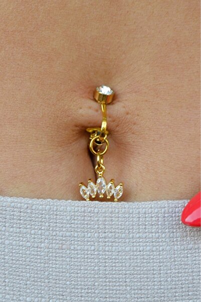 Mu Minamu Mıknatıslı Göbek Piercing – Deliksiz Kullanım Zirkon Taşlı Deliksiz...