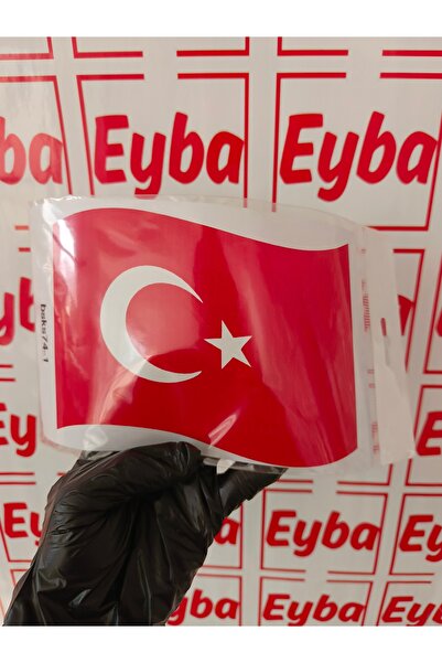 EYBA STİCKER علم تركيا مقاس 18 × 13 سم مطبوع عليه ملصق مطبوع ملون قطعة واحدة،...