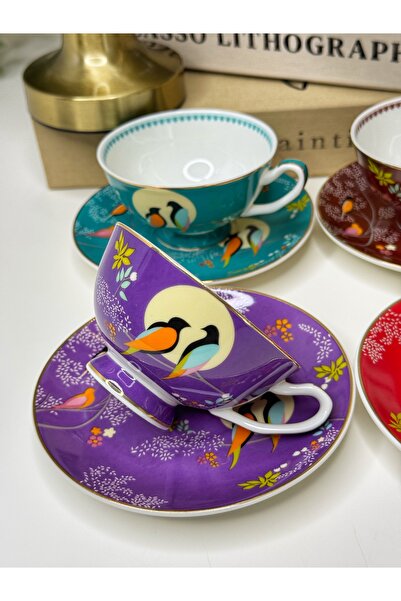 dunyazuccaciye Blanc 6 Kişilik Duble Türk Kahvesi Fincanı