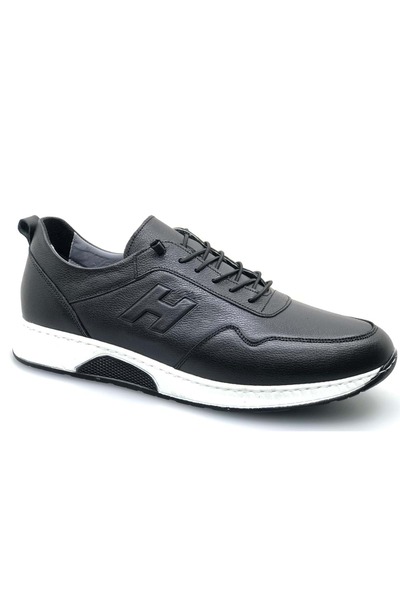 Kocamanlar Ayakkabı Özçatal 573 Genuine Leather 45-46-47 Number Special Production Men's Casual Shoes Black-White