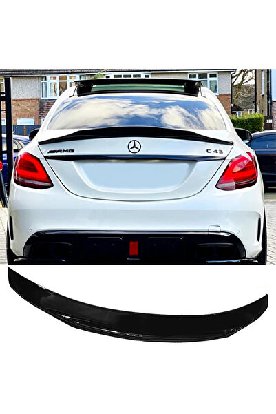 HasAkman Mercedes C W205 PSM Bagaj Üstü İthal Spoiler Parlak Siyah Plastik Sp...