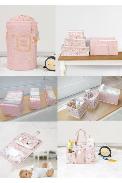 FORSACE Newborn Baby Care Set Consisting of 13 Pieces Pink (Suitcase-Bottom-Care-Basket-Organizers-3-Piece-Set-Care)