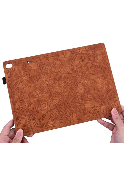 SIGLOO Husa premium iPad 9/8/7 10.2", PU synthetic embossed, Smart Cover, smartpen, portcards, Brown