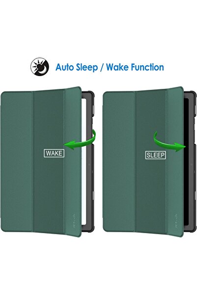 SIGLOO Husa Slim Smart Cover Trifold pentru tableta Lenovo Tab P11 P11 Plus 11 inci green grass