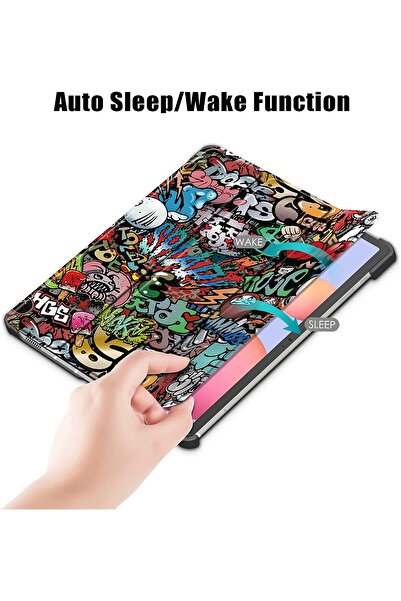 SIGLOO Husa Slim SmartCover Trifold pentru Samsung Tab S8 Plus S7 FE S7 Plus 12.4 inch graffity