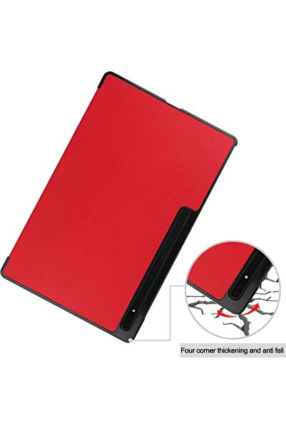 SIGLOO Husa Slim Smart Cover Trifold pentru Samsung Galaxy Tab S10 S9 S8 Ultra 14.6 inci simple red