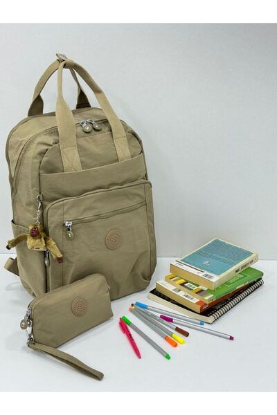 H&D COLLECTİON Unisex Water Resistant Crinkle Fabric Backpack and Wallet Type Hanging Pen Holder