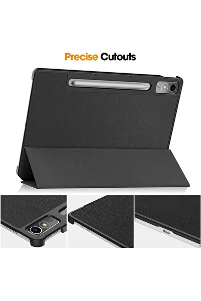 SIGLOO Husa premium pentru Lenovo Tab P12 12.7 inci 2023 cu sleep wake ultralight stand black