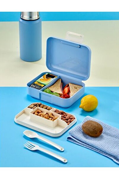 EZMK EV GEREÇLERİ 5 Compartment Portable Food Container, Lunch Box, Diet Nutrition Box, Storage Container Fork Spoon 1700 ml