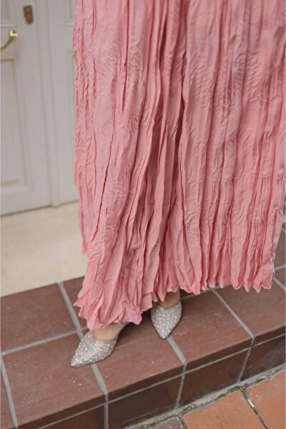 PEMAA Standart beden lastikli bel uzun kraş etek