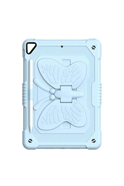 SIGLOO Husa iPad 9/8/7 Gen 10.2'' protectie, suport creion, fluture, curea, anti-soc, Albastru Pal