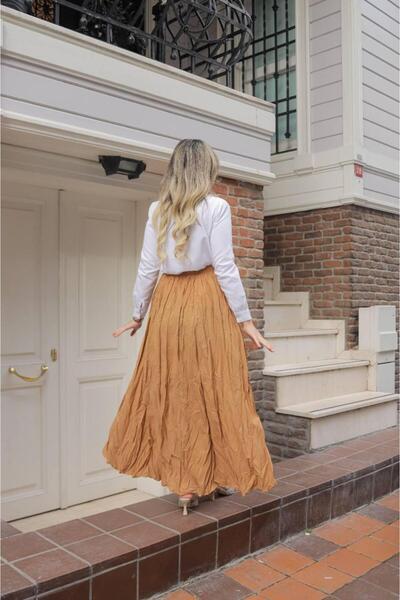 PEMAA Standard Size Elastic Waist Long Crash Skirt