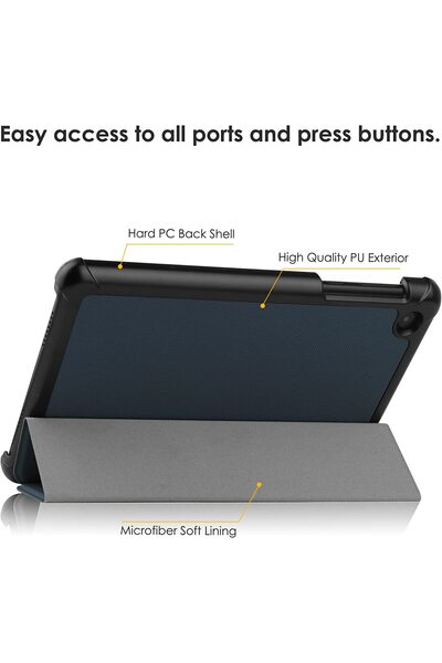 SIGLOO Husa Slim Smart Cover Trifold pentru Lenovo Tab M10 3rd Gen 10.1 inci dark blue