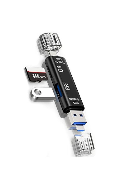 Corcoz 5'i 1 Arada USB 3.0 Tip C/USB/Mikro USB/TF/SD Hafıza Kartı Okuyucu OTG...