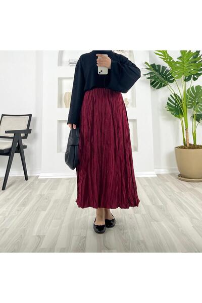 PEMAA Standard Size Elastic Waist Long Crash Skirt