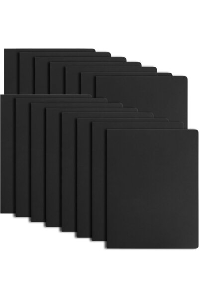 OEM Caiete A4 neliniate, 30 de coli, 60 de pagini, coperți negre, pentru schițe, cursuri, pachet de 12 bucăți